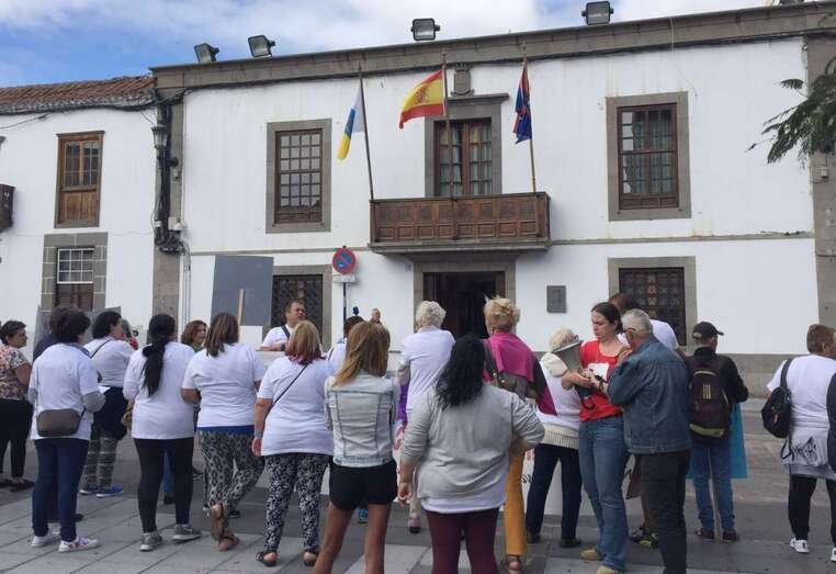 Imagen de archivo de una protesta de la RSP contra el Ayuntamiento de Telde (Foto TA)