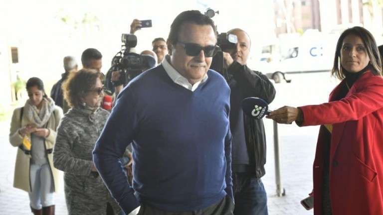 El exalcalde de Telde, Francisco Valido, a su llegada a la Ciudad de la Justicia de la capital grancanaria (Foto Efe)