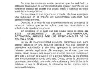 Denuncia de UGT por la cesión de policías locales a otros municipios (Foto TA)