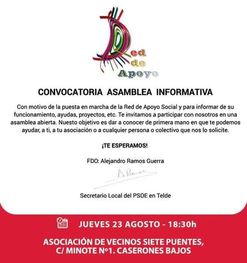 Cartel de la asamblea (Foto TA)