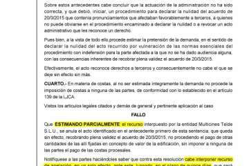 Sentencia que valida el acuerdo tomado por el Gobierno PP-CC en 2015 (Foto TA)