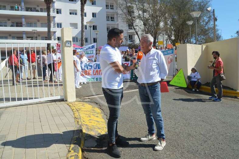 El presidente del comité de empresa, Enrique Muñoz, el pasado jueves en Taliarte (Foto TA)