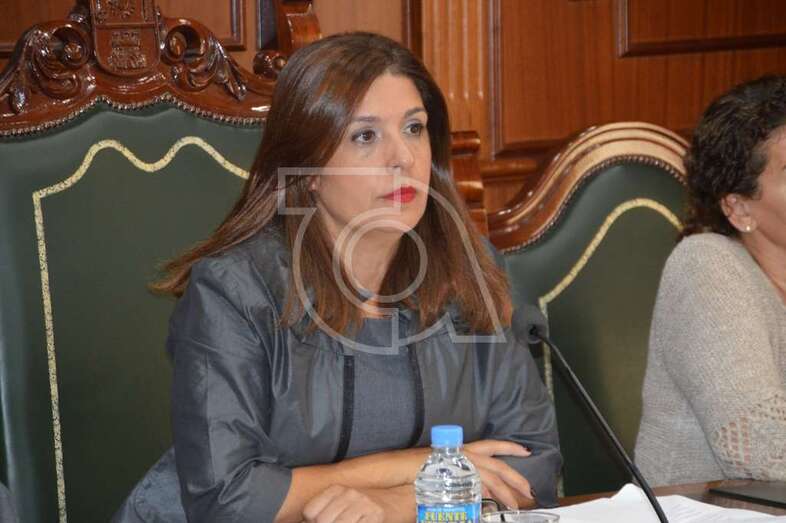 La alcaldesa Carmen Hernández, hoy en el Pleno (Foto TA)
