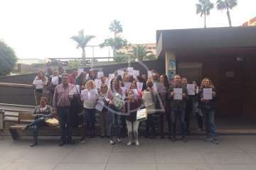 Protesta en Telde de los funcionarios de Justicia contra la reforma de destinos (Foto TA)
