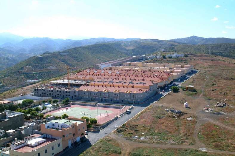 Vista aérea del sector de Caserones Altos (Foto TA)