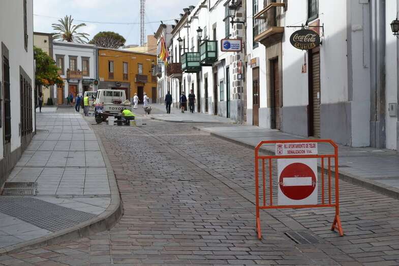 Imagen de archivo de unas obras en la calle León y Castillo de San Juan (Foto TA)