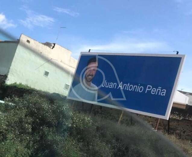 Una de las vallas desplegadas por Ciuca por el municipio de Telde (Foto TA)