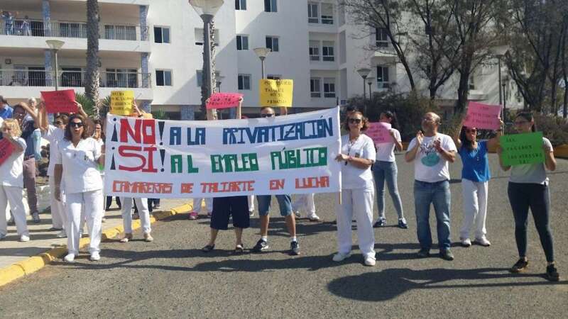 Imagen de archivo de una de las protestas del personal de la RMP de Taliarte (Foto TA)