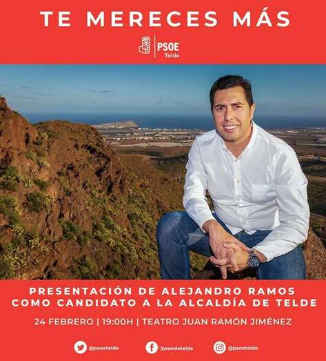 Cartel anunciador del acto socialista (Foto TA)