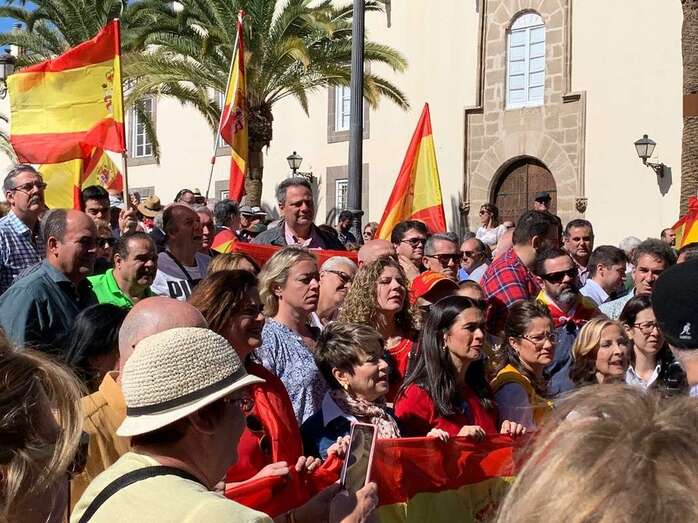 Momento de la concentración del PP en la capital grancanaria (Foto TA)