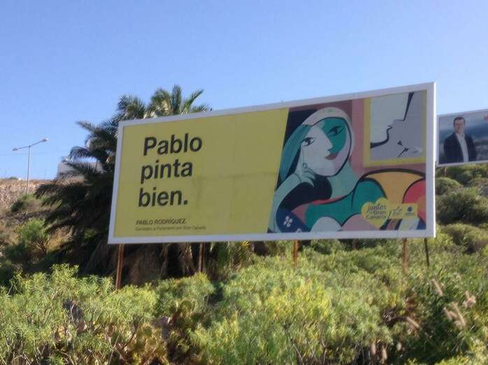 Valla publicitaria preelectoral de Pablo Rodríguez (Foto TA)