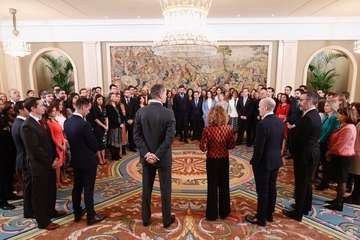 Teresa Reyes, secretaria general de la Junta de Gobierno de Telde, en una audiencia de Felipe VI (Foto TA)