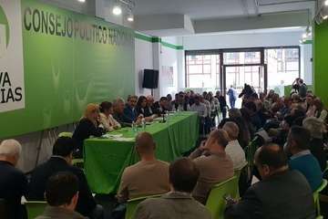 Reunión del Consejo Político de Nueva Canarias de este sábado en la capital grancanaria (Foto TA)