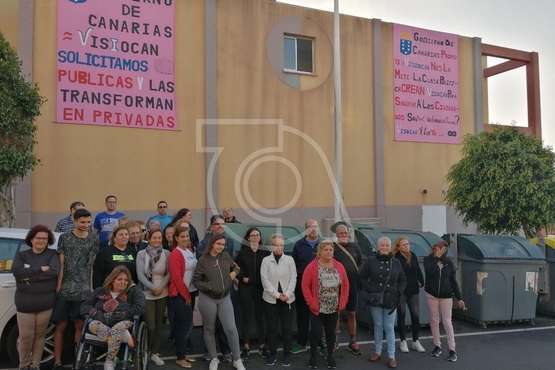 Las viviendas sociales de El Calero abrazan la lucha en Telde contra Visocan (Foto TA)