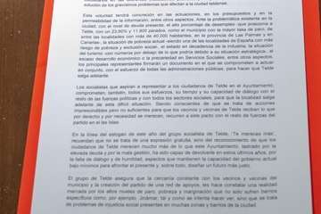 Los socialistas presentan y firman el documento Compromiso por Telde (Foto TA)