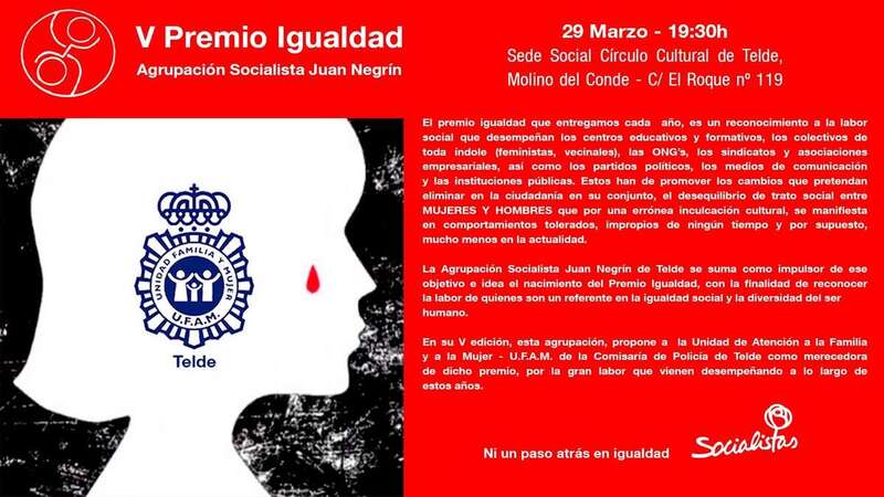 Cartel anunciador del premio (Foto TA)