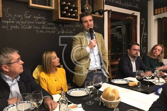 Pablo Casado cena en Telde con dirigentes y candidatos del PP canario (Foto TA)