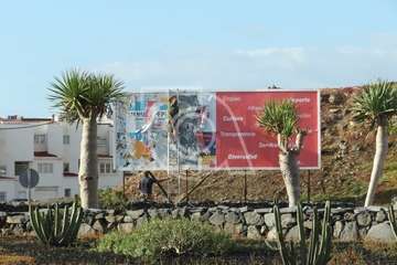 El PSOE de Telde retira la valla denunciada ante la Junta Electoral (Foto TA)