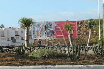 El PSOE de Telde retira la valla denunciada ante la Junta Electoral (Foto TA)