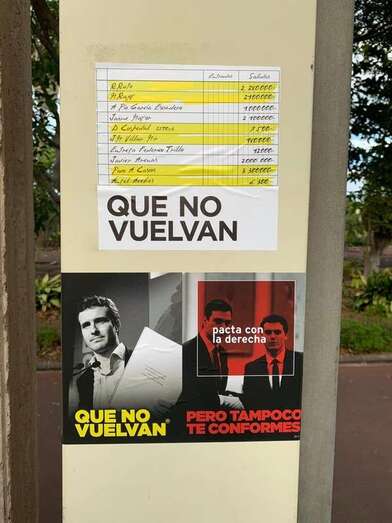 Carteles electorales denunciados por el Partido Popular (Foto TA)