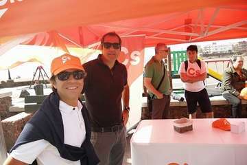 Carpa electoral de Cs en la costa de Telde (Foto TA)