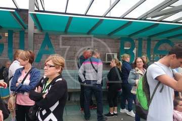 Los inquilinos de Visocan en Telde y de la RSP de Jinámar, en la protesta capitalina del Primero de Mayo (Foto TA)