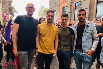 El concejal Juan Antonio Peña (Ciuca)  en la protesta de este miércoles (Foto TA)