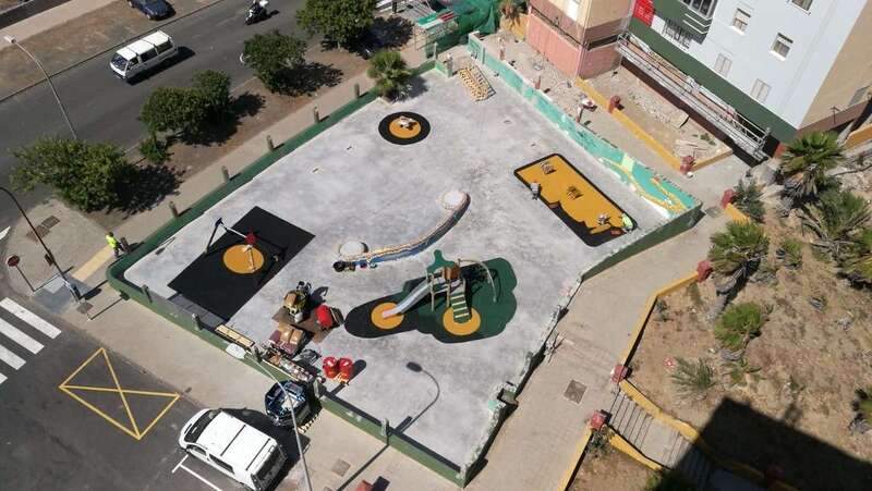Imagen aérea del parque infantil (Foto TA)