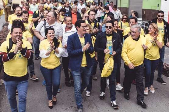 La marea amarilla 'arriba' en Melenara (Foto TA)