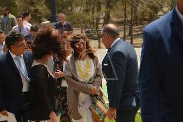 Carmen Hernández, alcaldesa en funciones, hoy en Melenara (Foto TA)