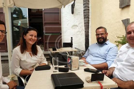 Pablo Rodríguez repasa con Martel, alcalde en funciones, la actualidad política de Telde (Foto TA)