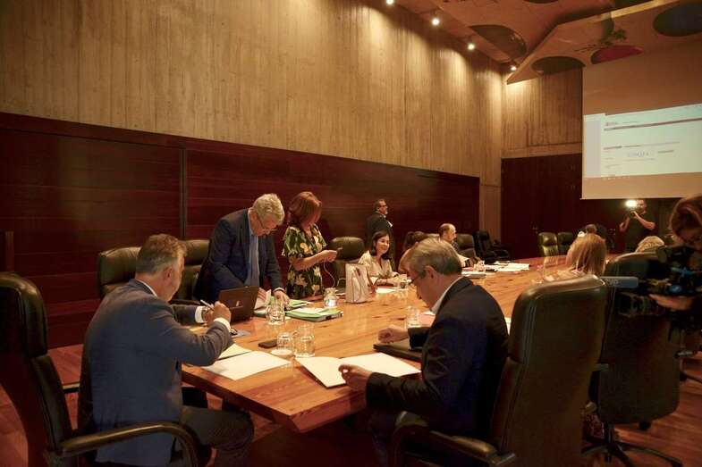 Momento de la reunión del Consejo de Gobierno de Canarias, este viernes en la capital santacrucera (Foto TA)