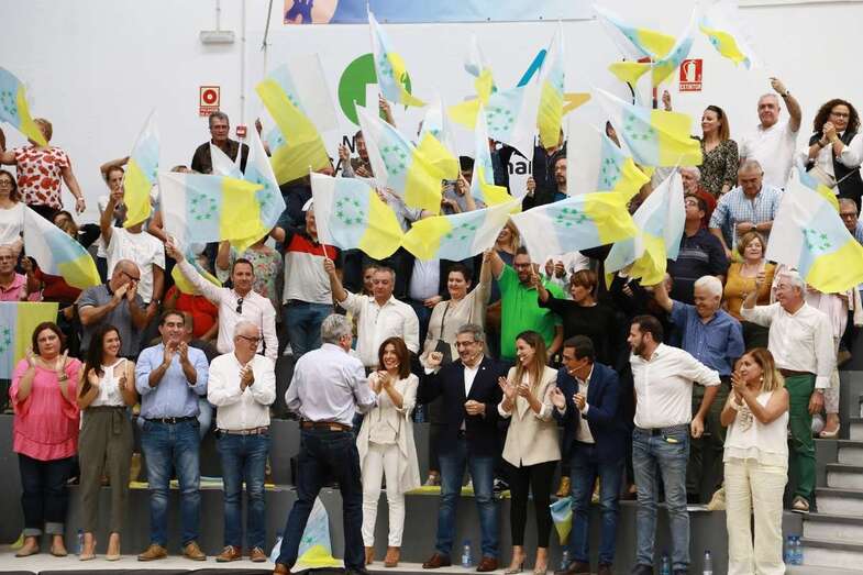 Imagen de archivo de un acto de precampaña de NC y CC en Telde (Foto TA)