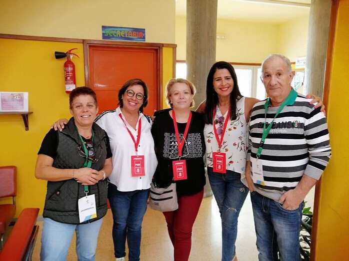 Apoderados e interventores del PSOE de Telde en la jornada electoral de este domingo (Foto TA)