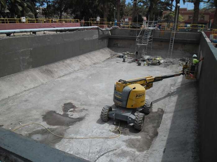 Obras en una estación depuradora de Telde (Foto TA)