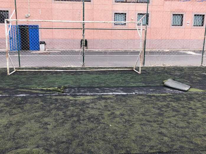 Estado del césped del Pedro Miranda (Foto TA)