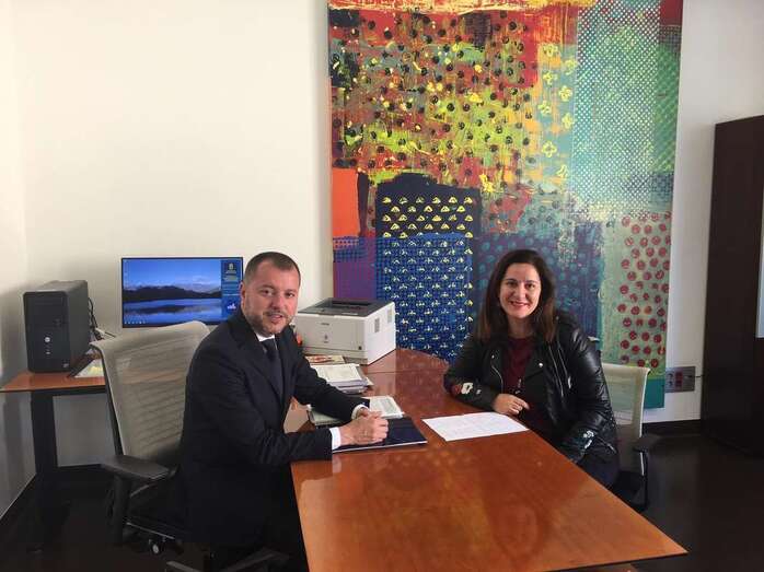 Teodoro Sosa y Lidia Mejías, durante el encuentro (Foto TA)