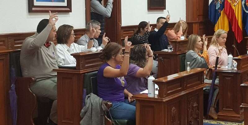 Imagen de una sesión ordinaria reciente del Ayuntamiento de Telde (Foto TA)