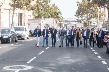 El Cabildo comprueba las obras en el polígono de Cruz de La Gallina y Salinetas (Foto TA)