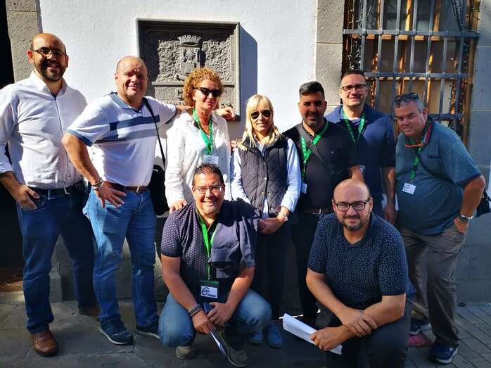Sindicalistas de CSIF en el Ayuntamiento de Telde (Foto TA)