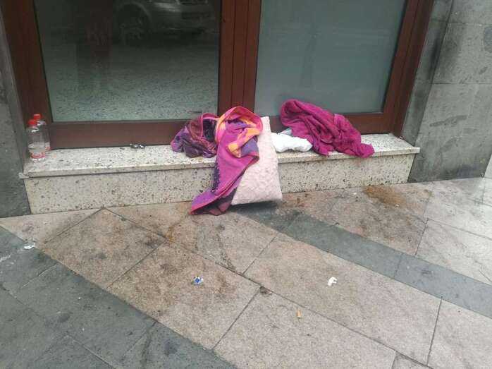 Zona de Los Llanos donde dormía un indigente  (Foto TA)