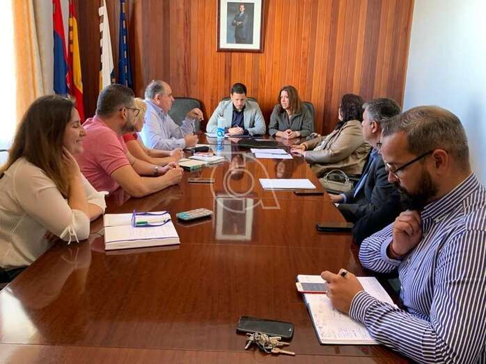 Reunión del Gobierno de Telde de esta mañana (Foto TA)