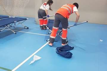 Telde habilita un albergue provisional en el Pabellón de Jinámar para los sintecho (Foto TA)