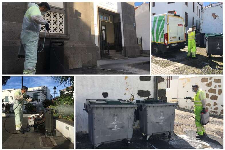 Labores de desinfección en el casco histórico (Foto TA)