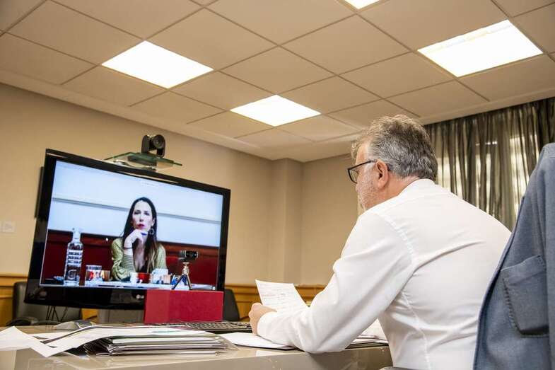 Torres durante la reunión del G4 canario de este lunes (Foto TA)
