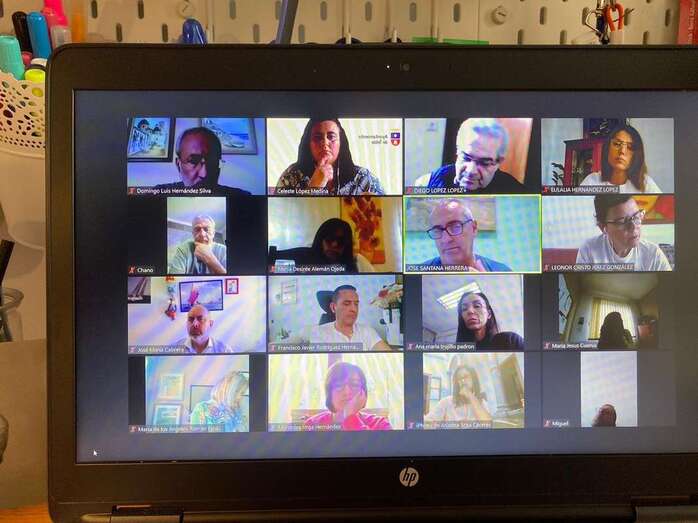 Reunión telemática de Celeste López con los jefes de servicio y sección del Ayuntamiento de Telde (Foto TA)