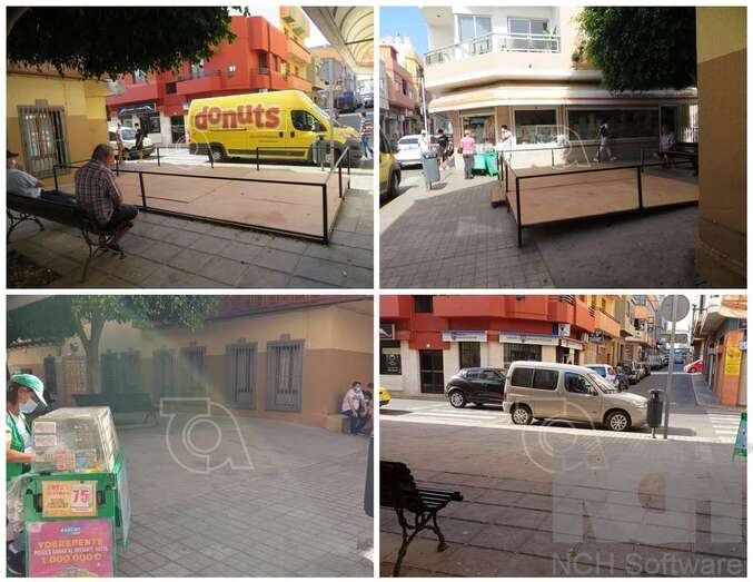 La plataforma de madera instalada y el espacio ya liberado esta mañana/TA.