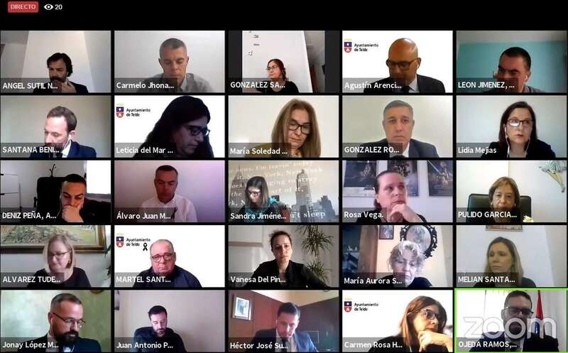 Imagen de archivo de un Pleno municipal telemático (Foto TA)