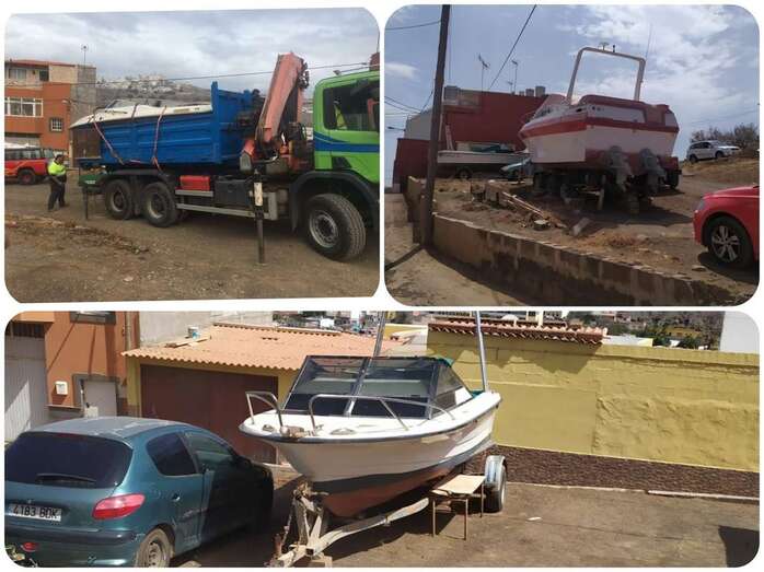 Vehículos y embarcaciones retiradas de las vías públicas de Telde/TA.