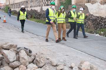 Visita a las obras de ensanche de la carretera de Melenara/Acfi Presss/TA.